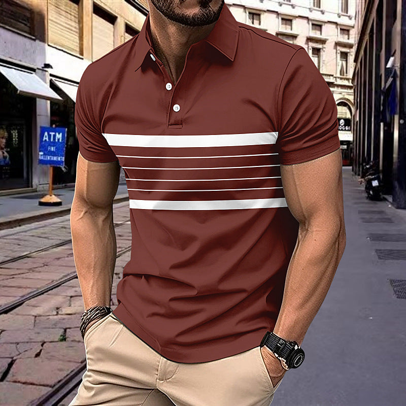 Herren Poloshirt mit modernem Streifenmuster und sportlicher Passform Echoarchiv