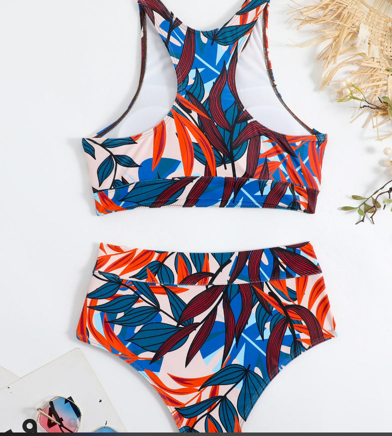 Damen Sport-Bikini-Set mit hohem Bund und Racerback Echo Archiv