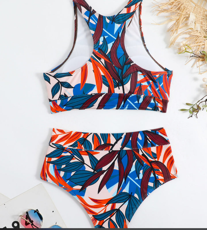 Damen Sport-Bikini-Set mit hohem Bund und Racerback Echo Archiv
