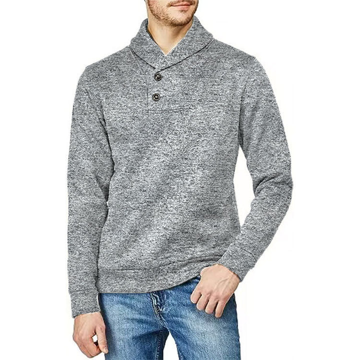 Herren Pullover mit Stehkragen und Knopfdetail Echoarchiv