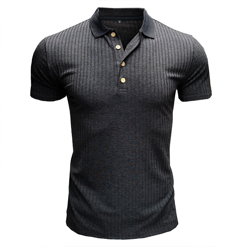 Herren Polo-Shirt mit strukturiertem Design und modischen Knöpfen Echoarchiv