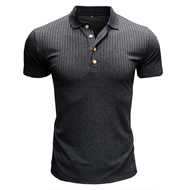 Herren Polo-Shirt mit strukturiertem Design und modischen Knöpfen Echoarchiv