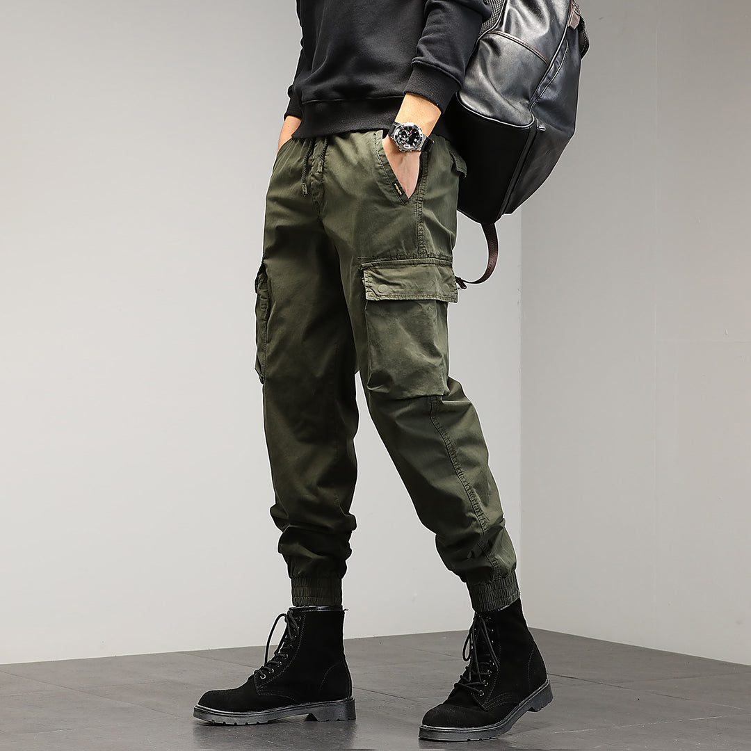 Herren Cargo-Joggerhose mit multifunktionalen Cargotaschen und elastischem Saum – Bravaro