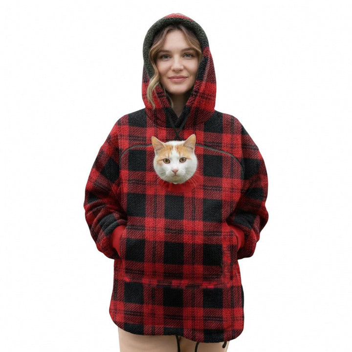 Damen Kapuzenpullover mit integrierter Katzenhöhle und extra weichem Fleece Echo Archiv