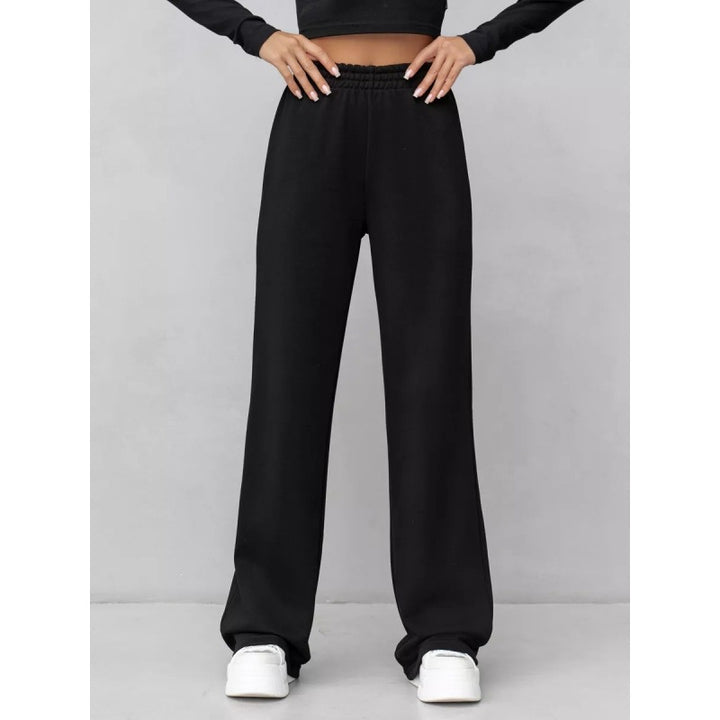 Damen nan fließende Palazzo-Loungehose mit extra weitem Bein elastischem Komfortbund und dezenten Eingrifftaschen Echo Archiv