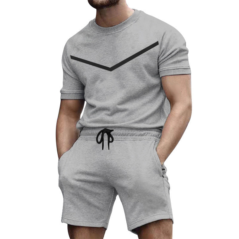 Herren Sportliches Kurzarm-Outfit mit elastischem Bund und praktischen Taschen Echoarchiv