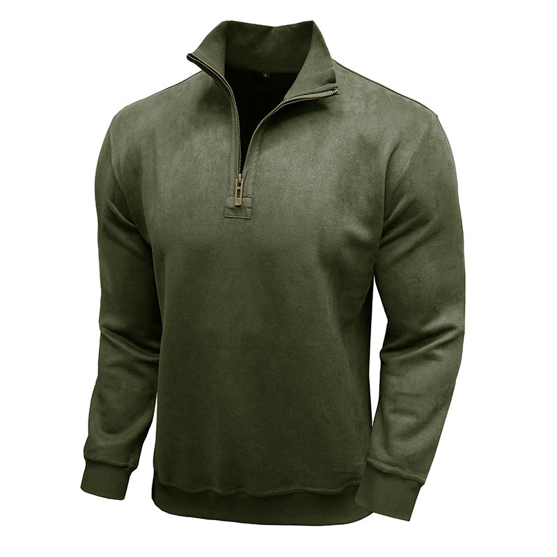 Herren Fleece-Pullover mit Stehkragen und Reißverschluss Echoarchiv