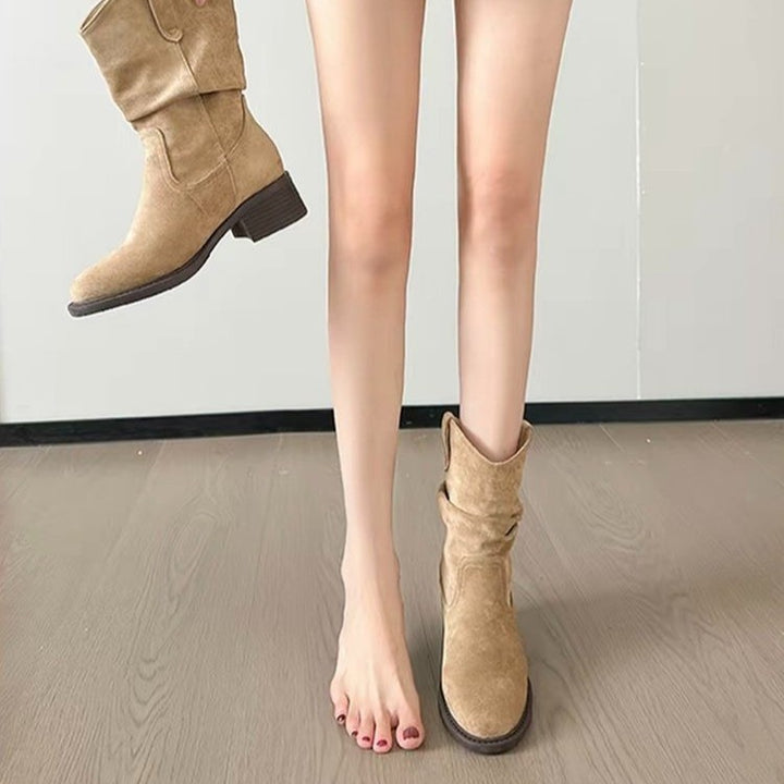 Damen Modische Stiefeletten aus weichem Wildleder Echo Archiv