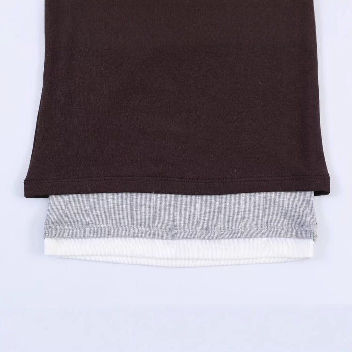 Damen Lagenlook-Longsleeve mit integriertem Kurzarm-Overlay Echo Archiv