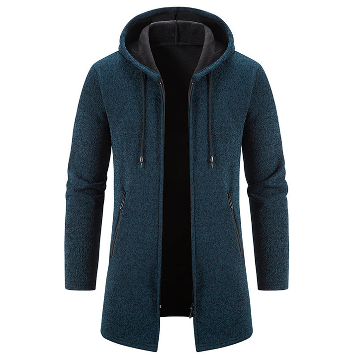 Herren praktische und stilvolle Fleecejacke mit Kapuze und Reißverschlusstaschen Echoarchiv