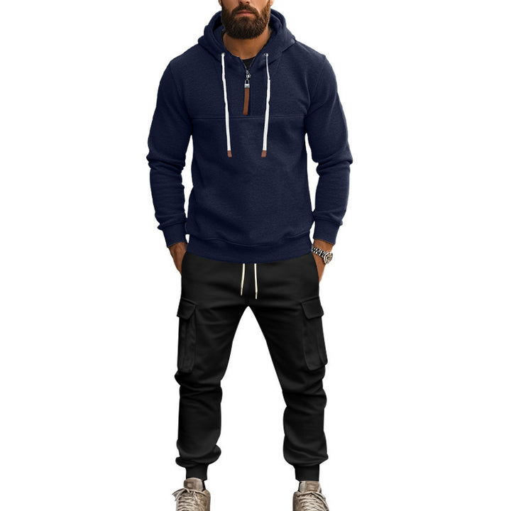 Herren lässiges Kapuzenpullover- und Cargo-Hosen-Set Echoarchiv