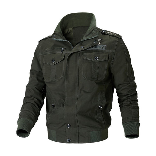 Herren Urbaner Canvas‑Pilotjacke im Military‑Look mit Brusttaschen, Epauletten und Rippbündchen Echoarchiv