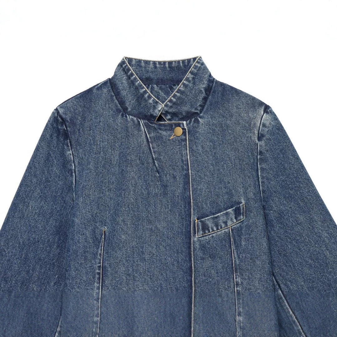 Damen Kurzjacke aus Denim im Boxy-Schnitt mit Stehkragen Echo Archiv