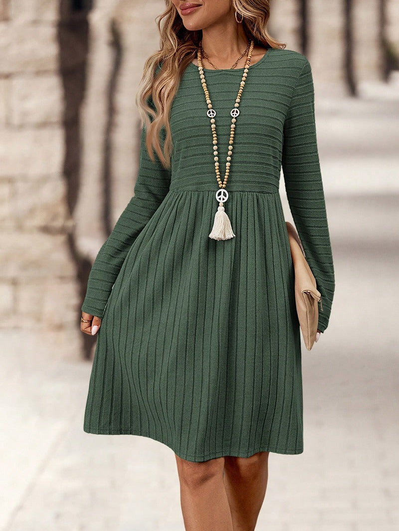 Damen Strickkleid mit Langen Ärmeln und Schmeichelndem Taillenschnitt Echoarchiv