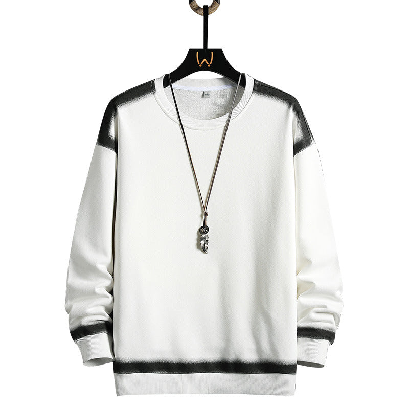 Herren Oversize-Sweatshirt mit Rundhals, kontrastiertem Spray‑Effekt und geripptem Saum – Marzano