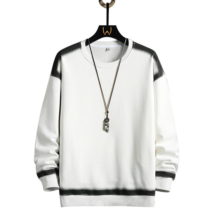 Herren Oversize-Sweatshirt mit Rundhals, kontrastiertem Spray‑Effekt und geripptem Saum – Marzano