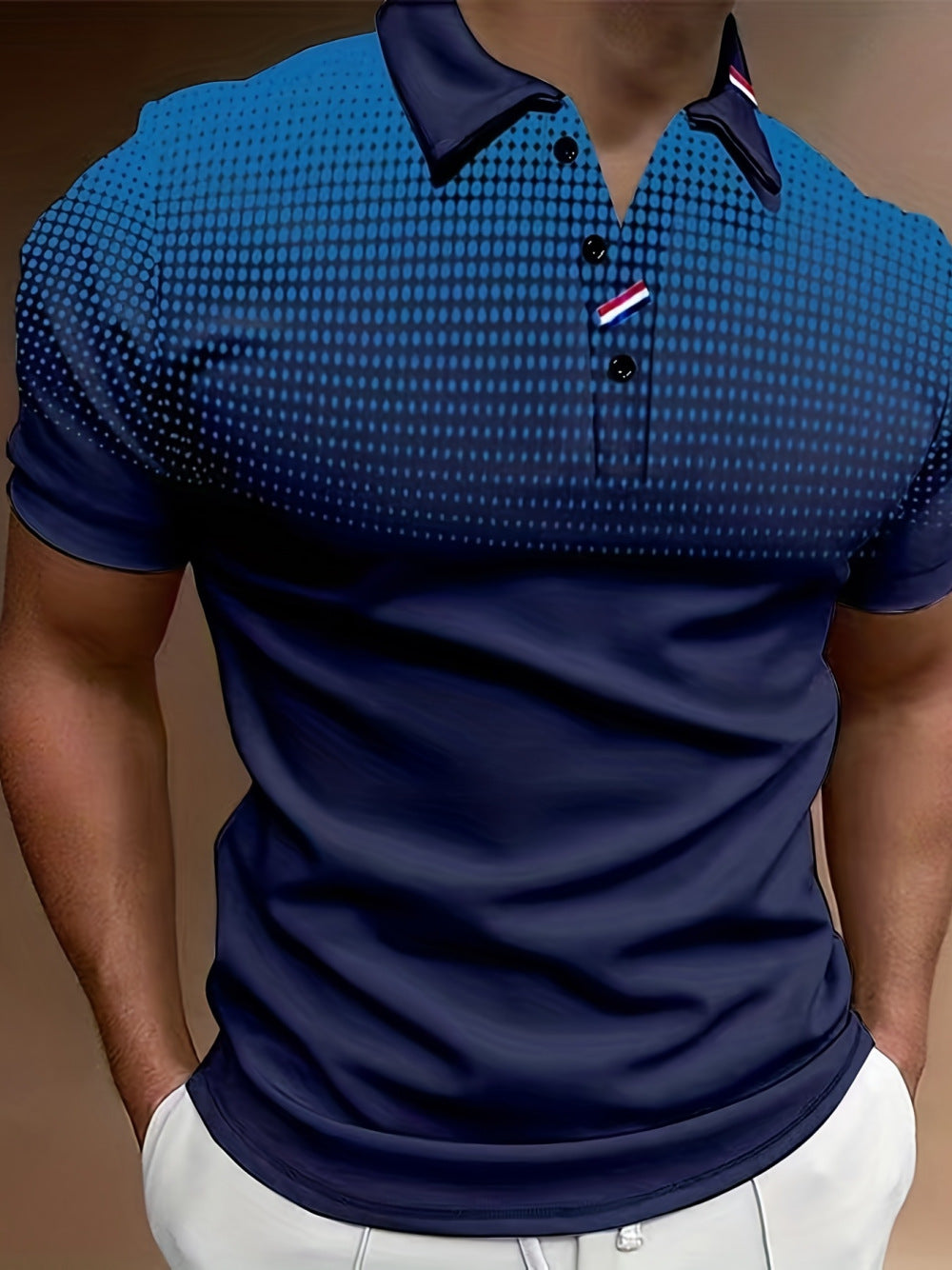 Herren Polohemd mit modernen Grafikdesign und atmungsaktivem Material Echoarchiv
