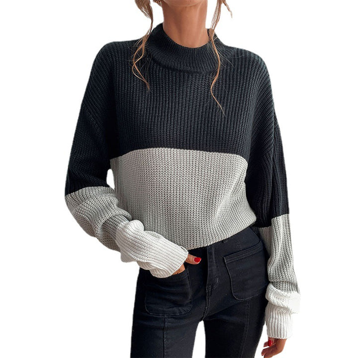 Damen Oversize Strukturstrickpullover mit geripptem Rundhalsausschnitt und überschnittener Schulter Echoarchiv