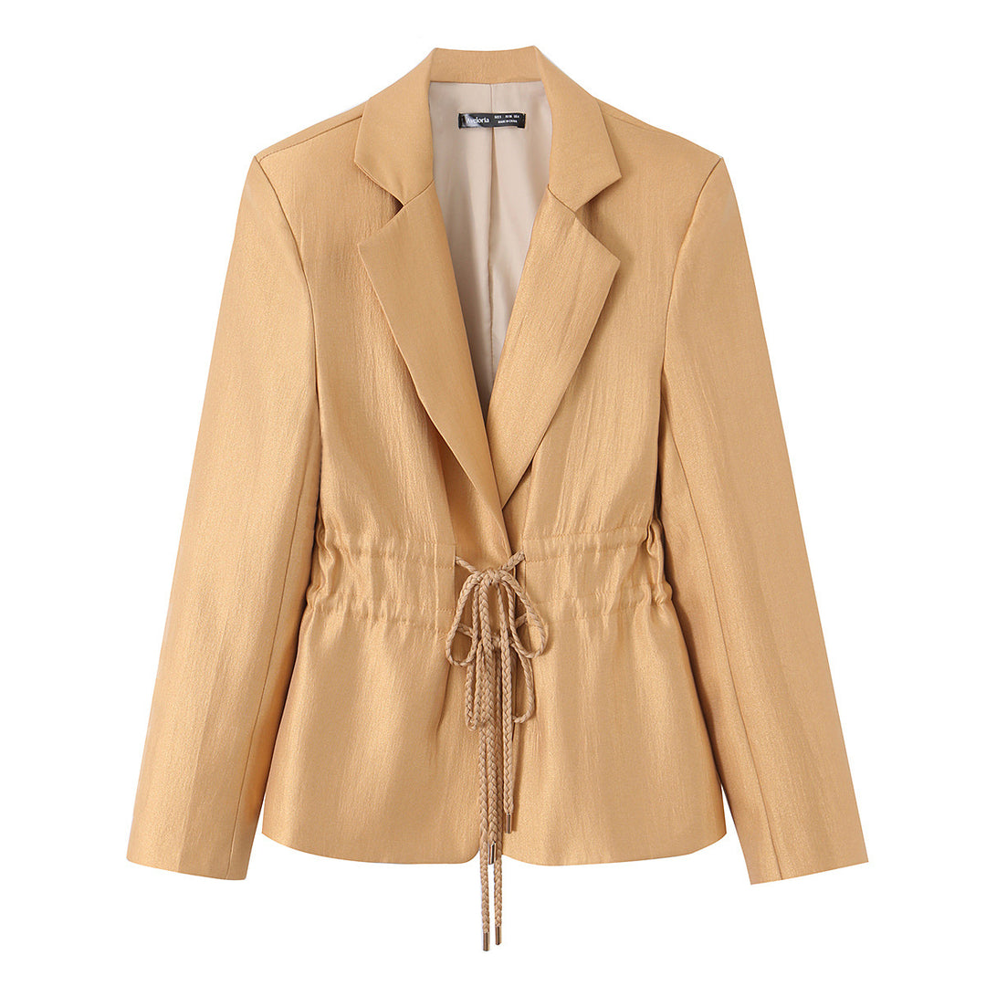 Damen Taillierter Blazer mit Kordelzug und Reverskragen Echo Archiv