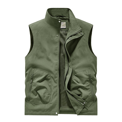 Herren Utility Softshell Weste mit hohem Stehkragen, Reißverschluss & Multifunktions-Taschen Echoarchiv