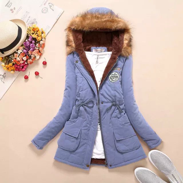 Damen nan gefütterter Parka mit Kunstfellkapuze und Teddyfutter Echo Archiv