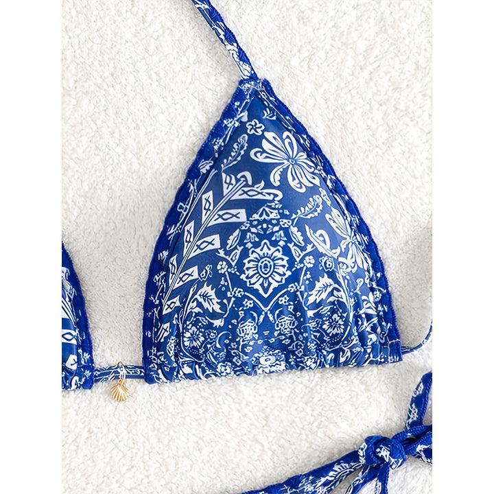 Damen Triangel-Bikini mit verstellbaren Bändern und floralem Design Echo Archiv