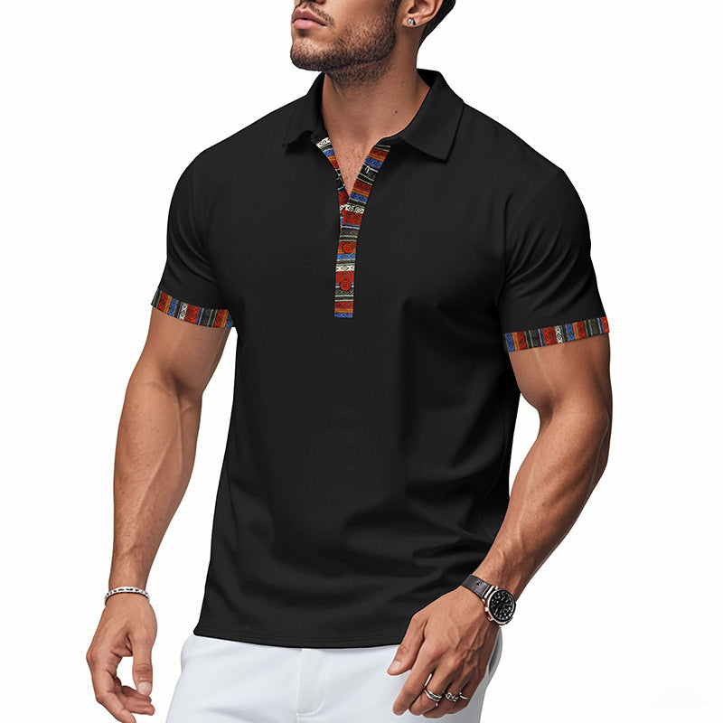 Herren modisches Polohemd mit buntem Knopfdetails Echoarchiv