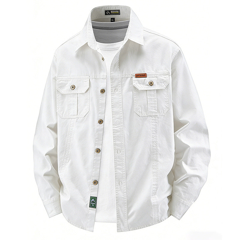 Herren nan leichte Overshirt-Jacke mit Klappbrusttaschen und klassischem Hemdkragen Echo Archiv