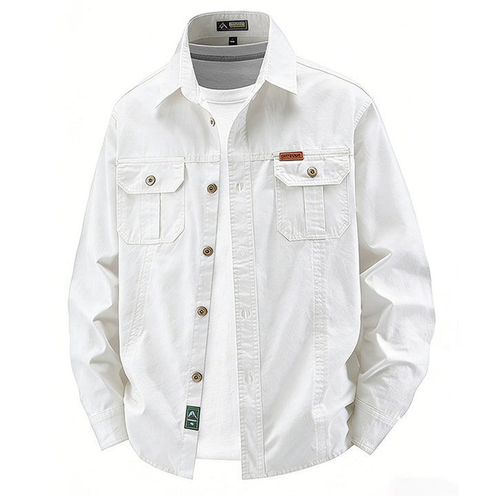 Herren nan leichte Overshirt-Jacke mit Klappbrusttaschen und klassischem Hemdkragen Echo Archiv