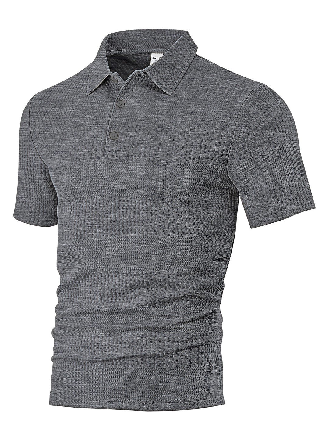 Herren nan körperbetontes Kurzarm-Polo aus elastischem Jacquardstrick mit Hemdkragen Echo Archiv