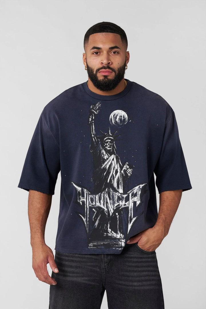 Herren Künstlerische Grafik Übergröße T-Shirt Echoarchiv
