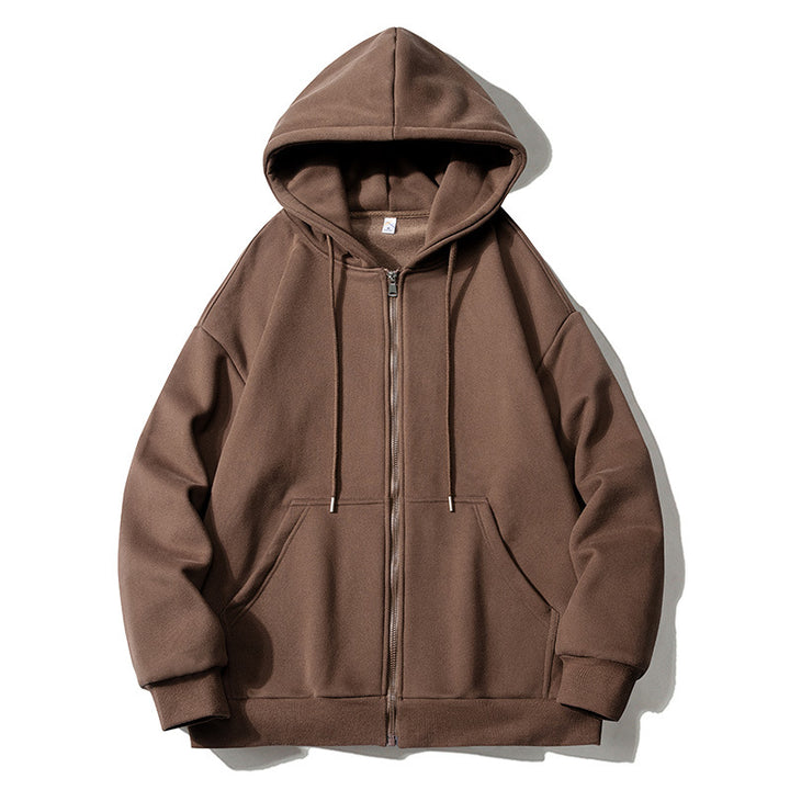 Herren Kapuzensweatjacke mit durchgehendem Reißverschluss, Oversize‑Schnitt und Raglanärmeln Echo Archiv