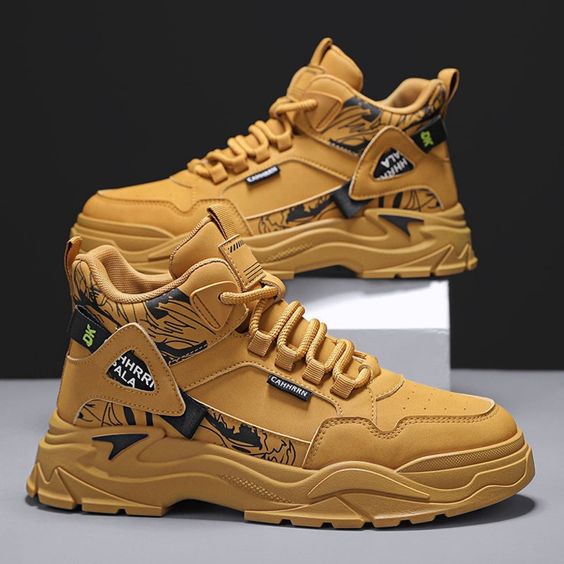 Herren robuste Outdoor-Chunky-Sneaker mit wattierter Knöchelmanschette, verblockter Plateau-Sohle und dekorativem Overlay-Detail – Norré