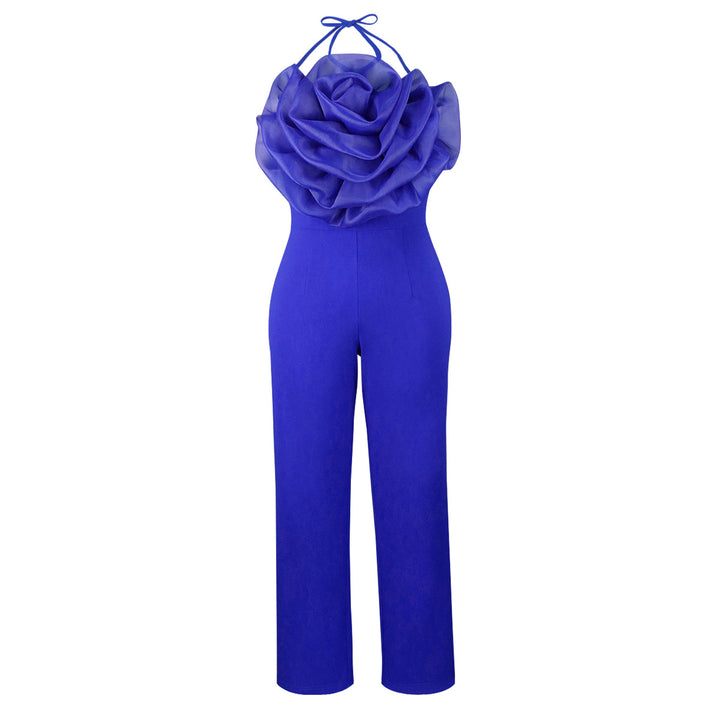 Damen eleganter Jumpsuit mit voluminösem Blumenkragen Echo Archiv