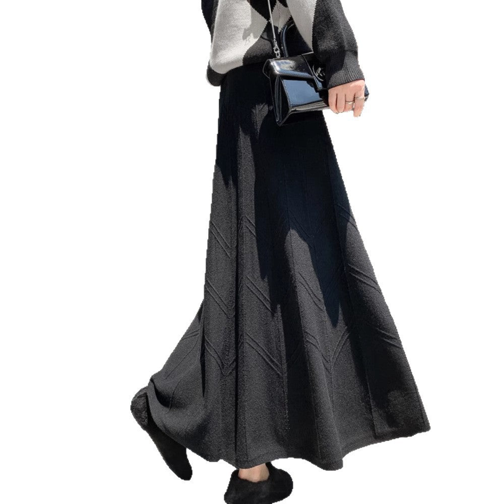 Damen Eleganter Plissee-Midirock aus Strick Echo Archiv