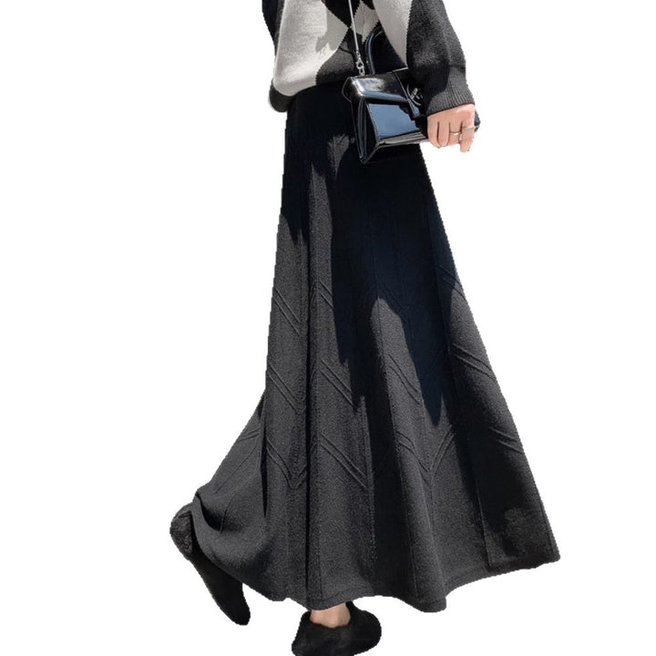 Damen Eleganter Plissee-Midirock aus Strick Echo Archiv
