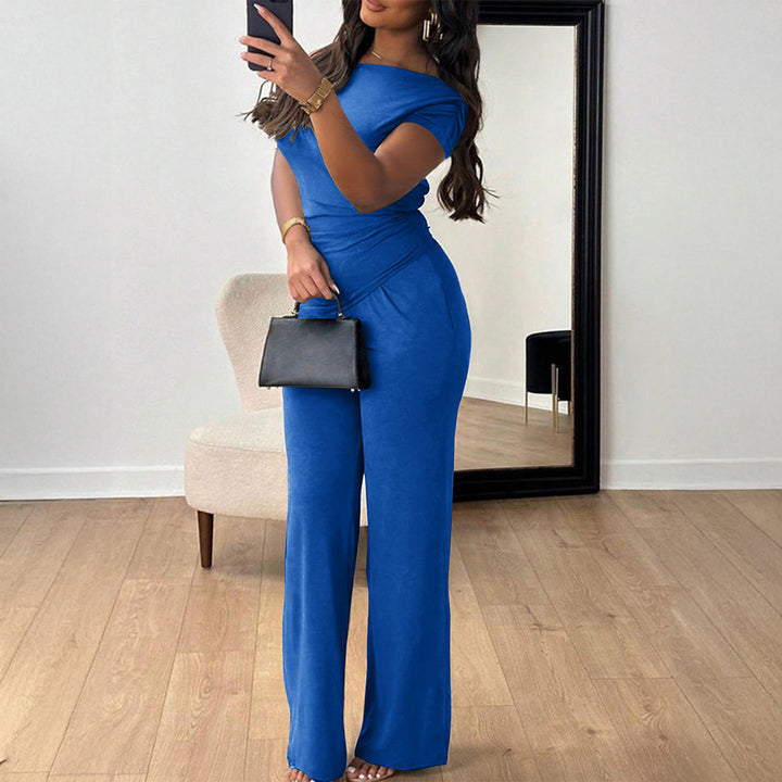 Damen Eleganter Overall mit Wickeldesign und weitem Bein Echo Archiv