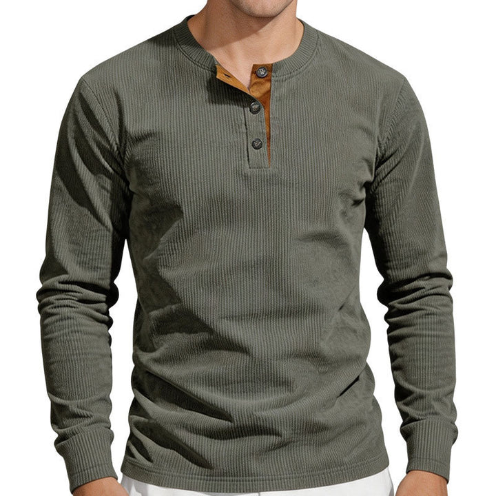 Herren Thermo-Ripp-Langarm-Henleyshirt mit Knopfleiste Echoarchiv
