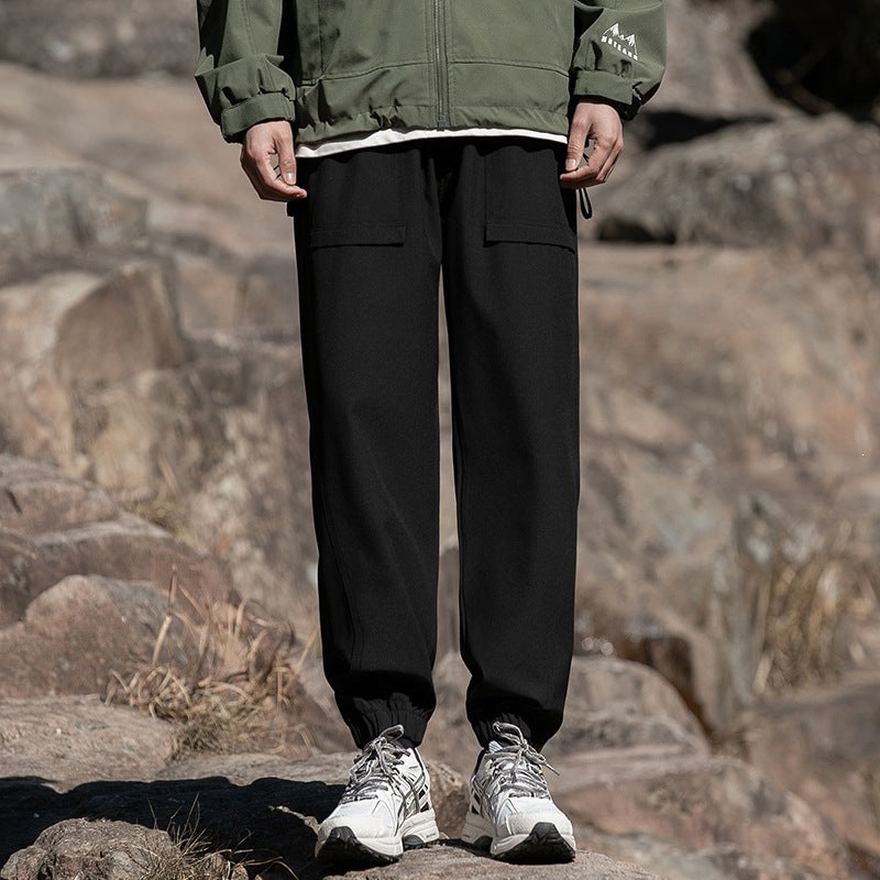 Herren Weite Relaxed-Cargo-Freizeithose mit Tunnelzugbund & Multifunktions‑Taschen Echoarchiv