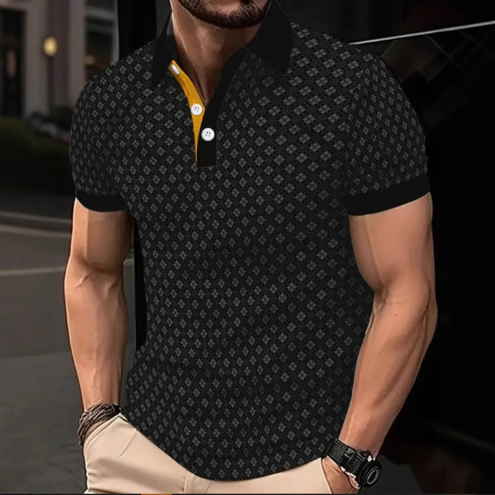 Herren modisches Poloshirt mit strukturiertem Design und kontrastierenden Details Echoarchiv