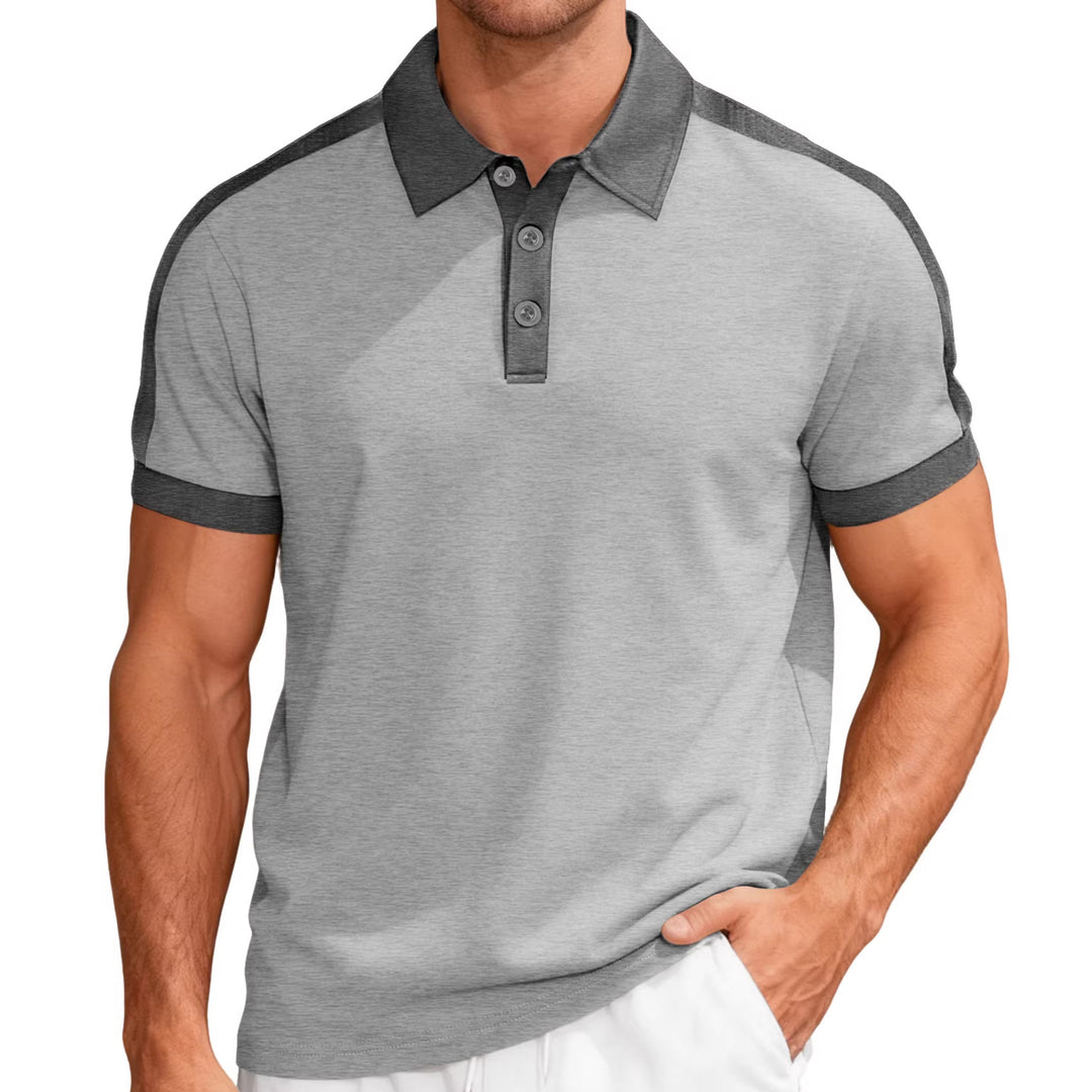 Herren nan Premium-Polo im Retro-Kontrastlook mit Hemdkragen und Dreiknopfleiste Echo Archiv