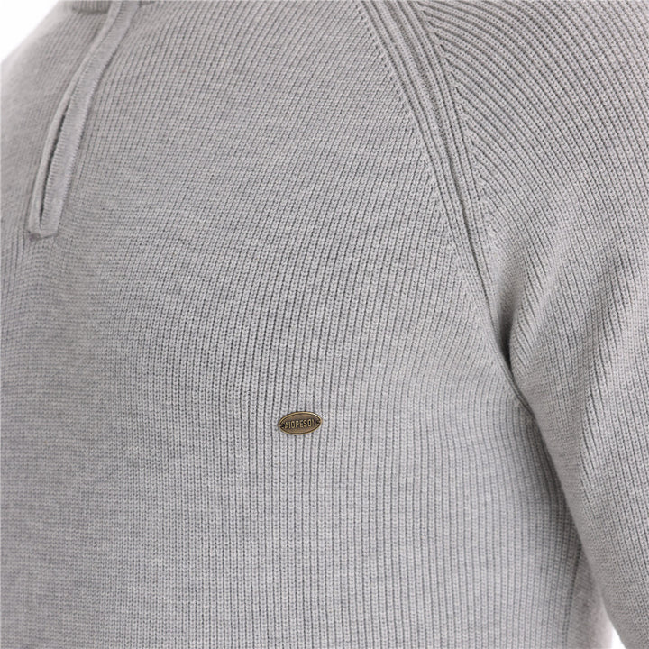 Herren Strickpullover mit halbem Reißverschluss und sportlichen Details Echoarchiv