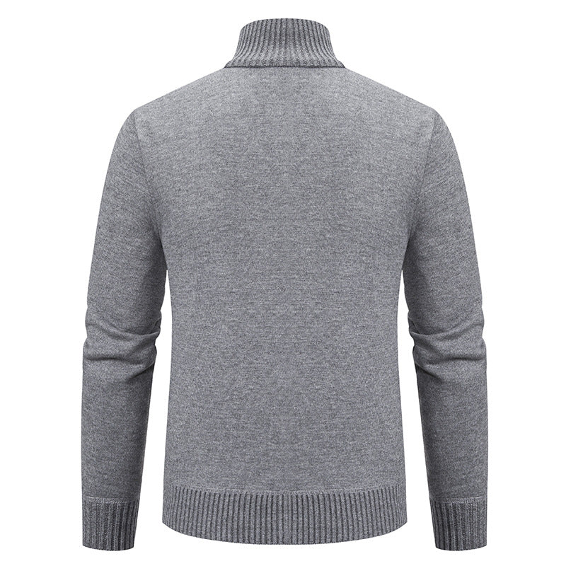 Herren Strickjacke mit modernem Zipper und hohem Kragen Echoarchiv
