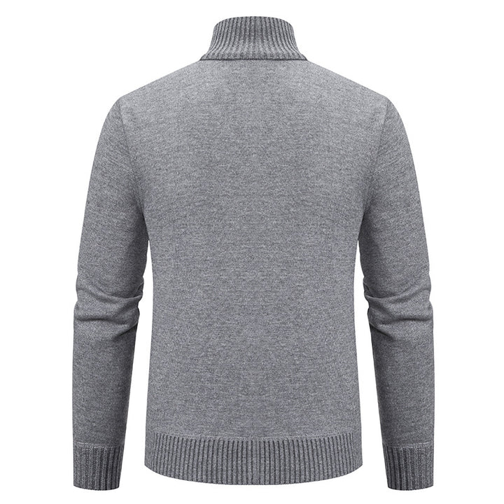 Herren Strickjacke mit modernem Zipper und hohem Kragen Echoarchiv