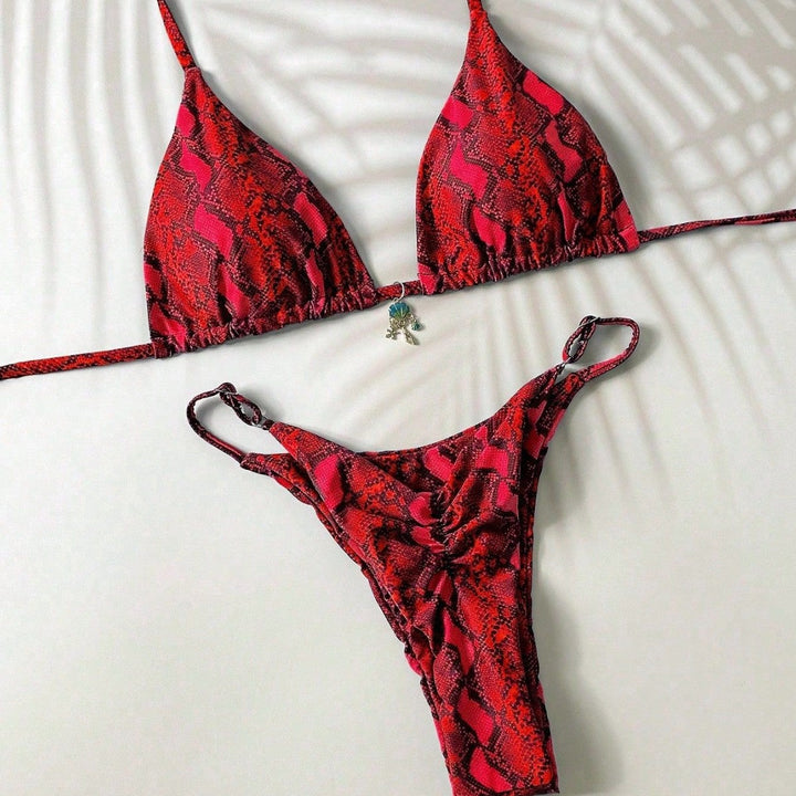 Damen Triangel-Bikini mit Schlangenmotiv Echo Archiv