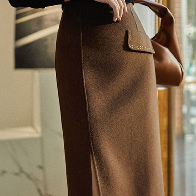 Damen Eleganter Bleistiftrock mit hohem Schlitz und tailliertem Schnitt Echoarchiv