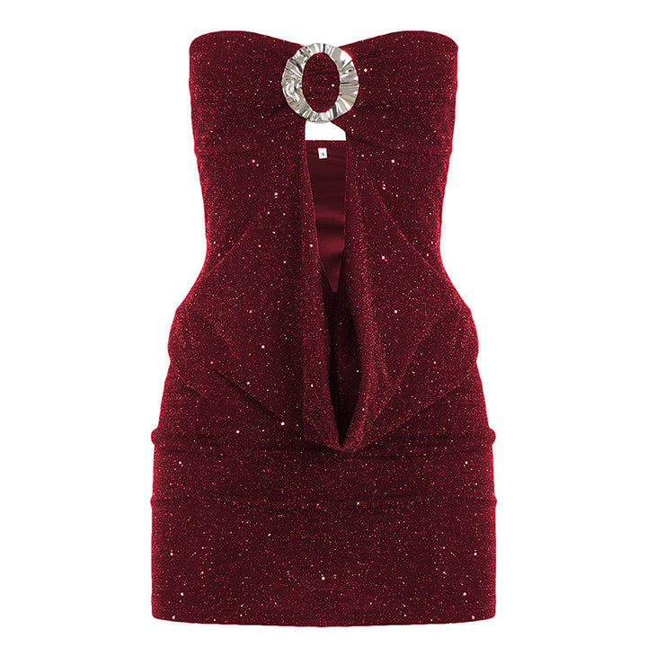 Damen elegantes Top mit glitzerndem Design und außergewöhnlichem Rückenausschnitt Echo Archiv