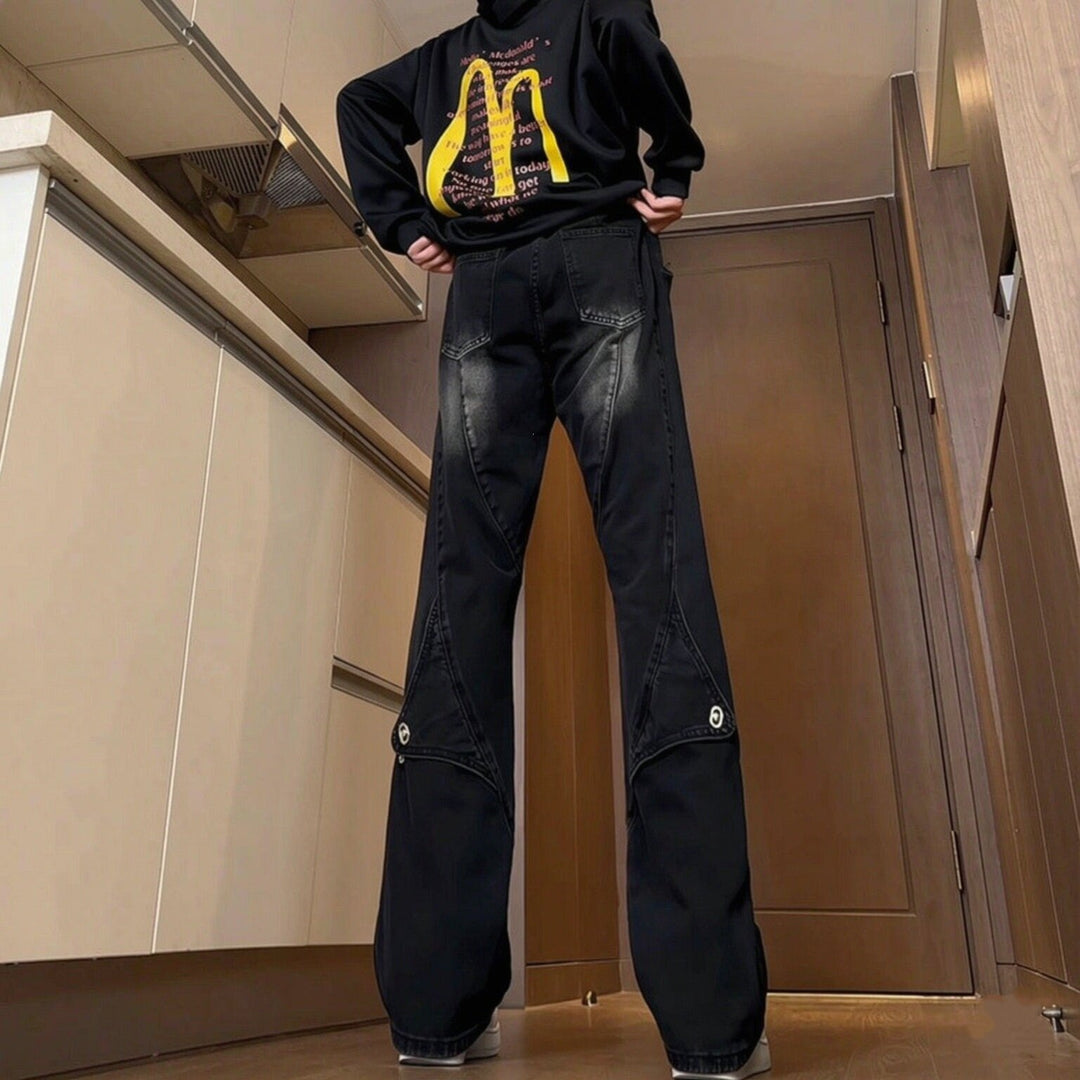 Damen Lässige Oversized Denim-Hose Echoarchiv