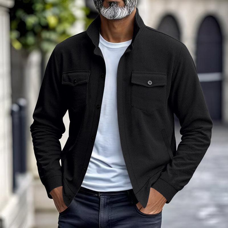 Herren lässige Hemdjacke im strukturierten Design Echoarchiv