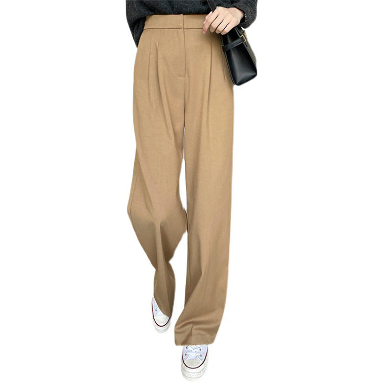 Damen Elegante und bequeme hoch taillierte Stoffhose Echoarchiv